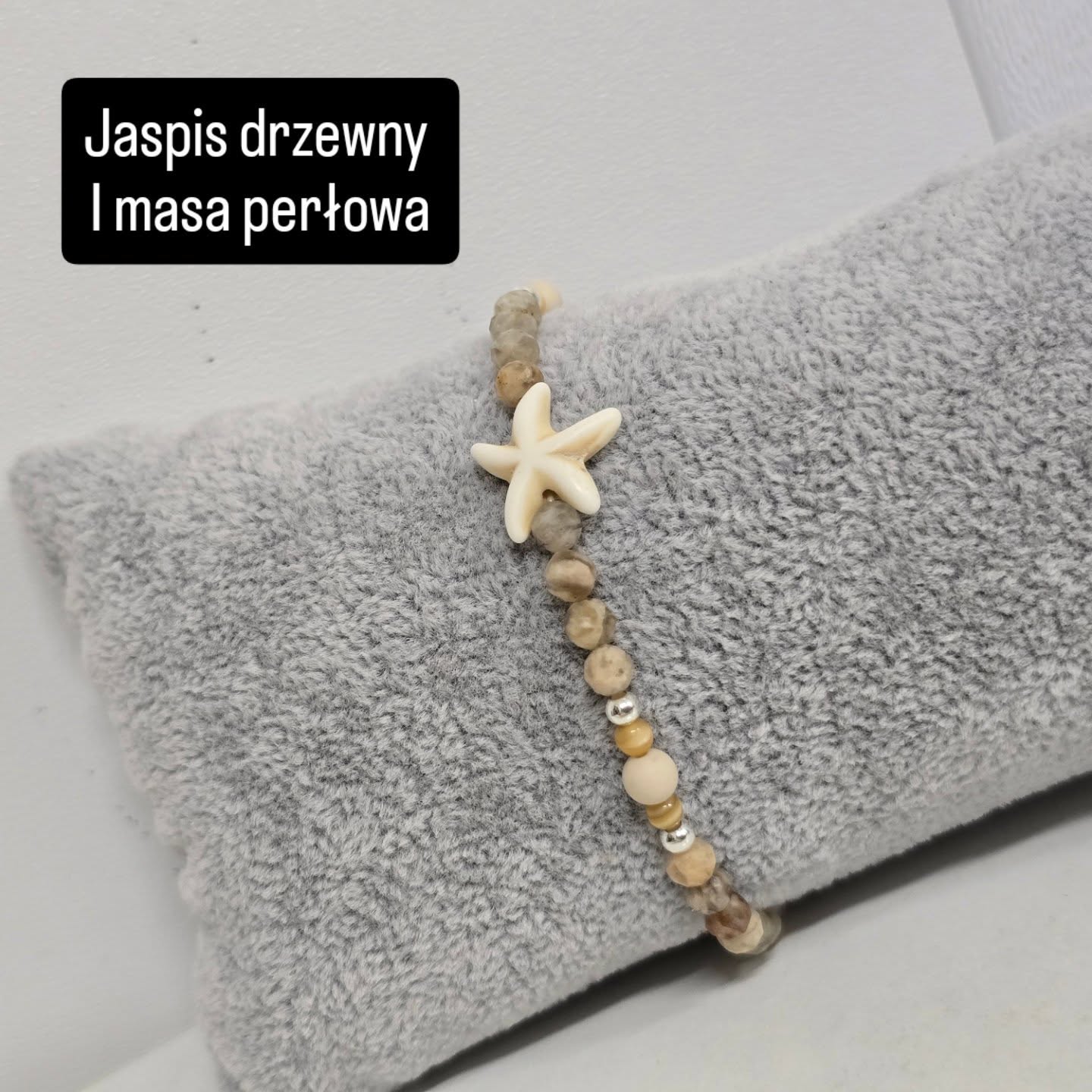 Bransoletka Jaspis i Masa Perłowa