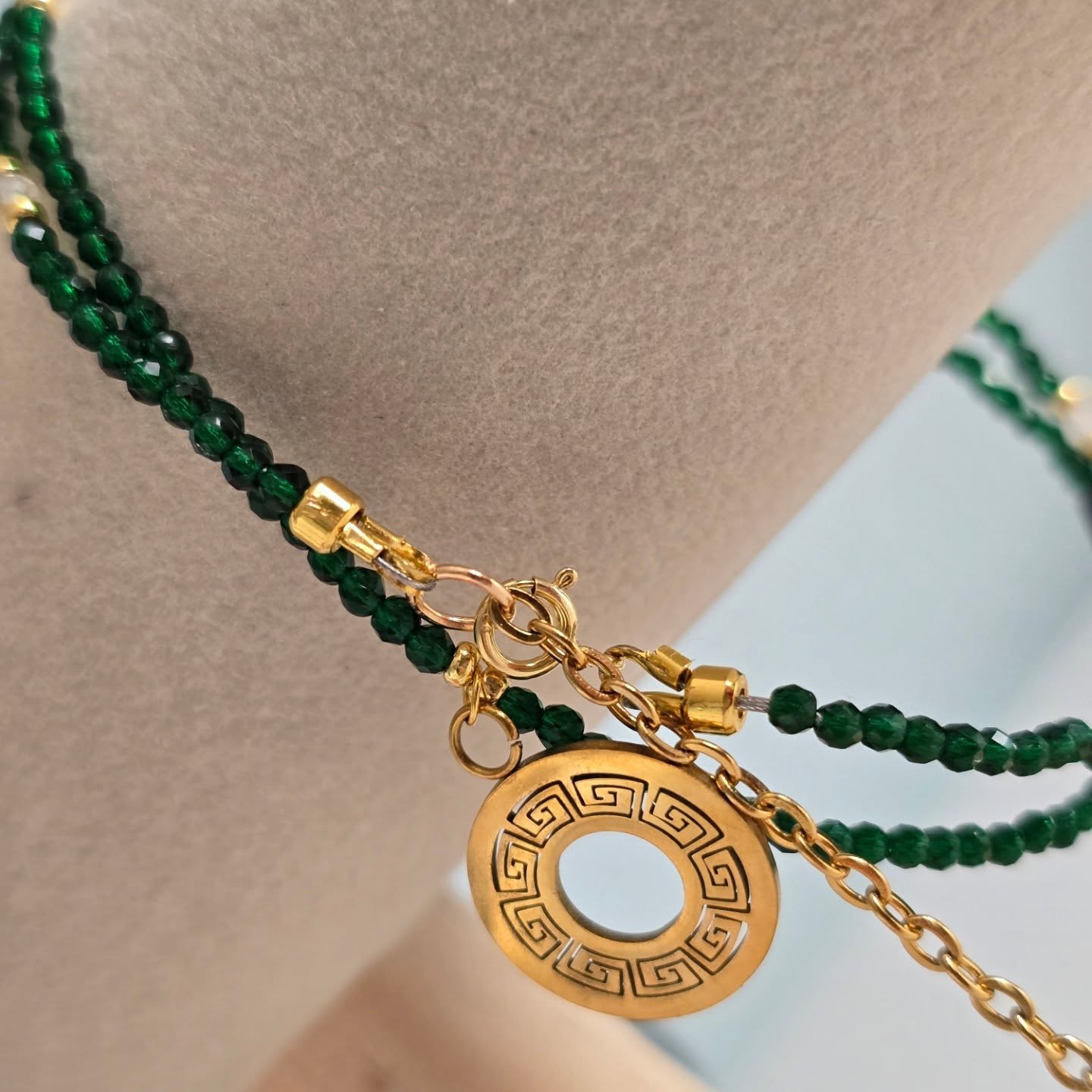 Bransoletka Szmaragd i Kamień Księżycowy