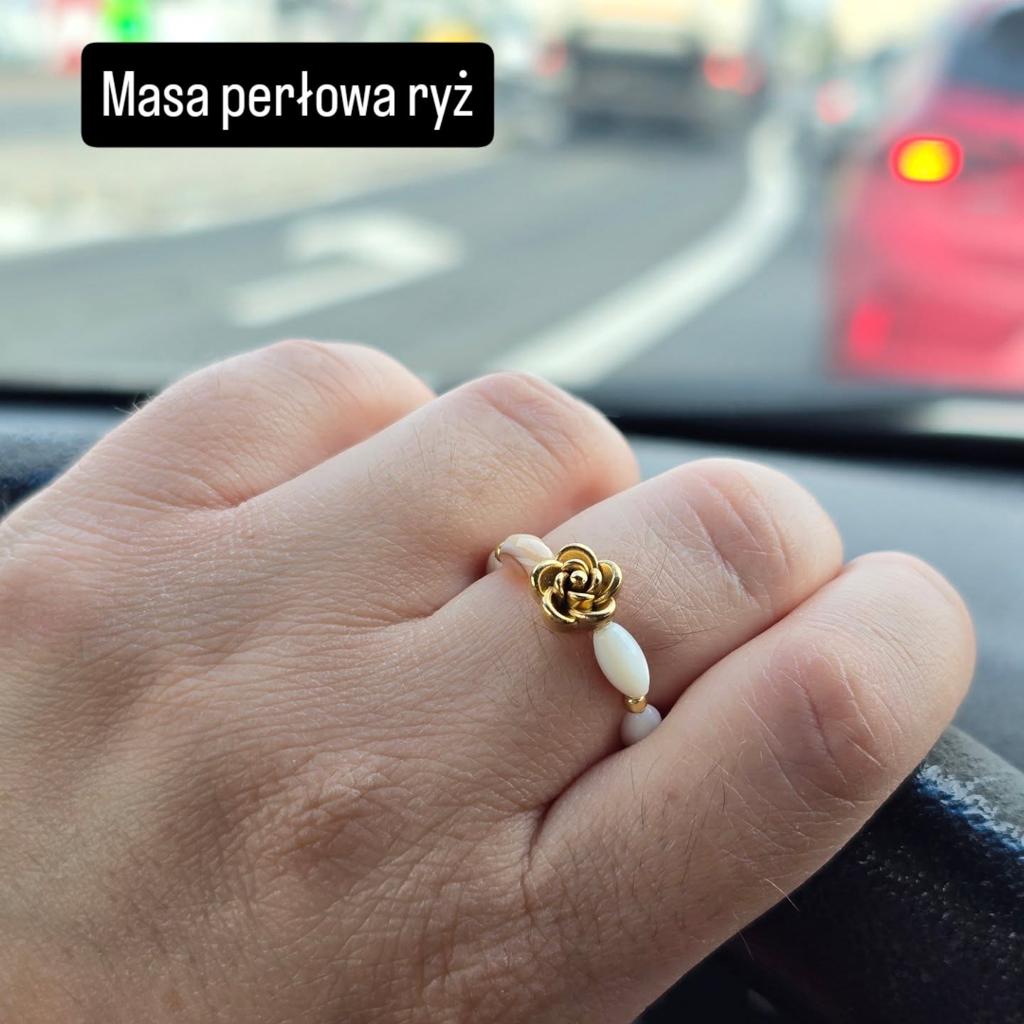 Pierścionek Masa Perłowa