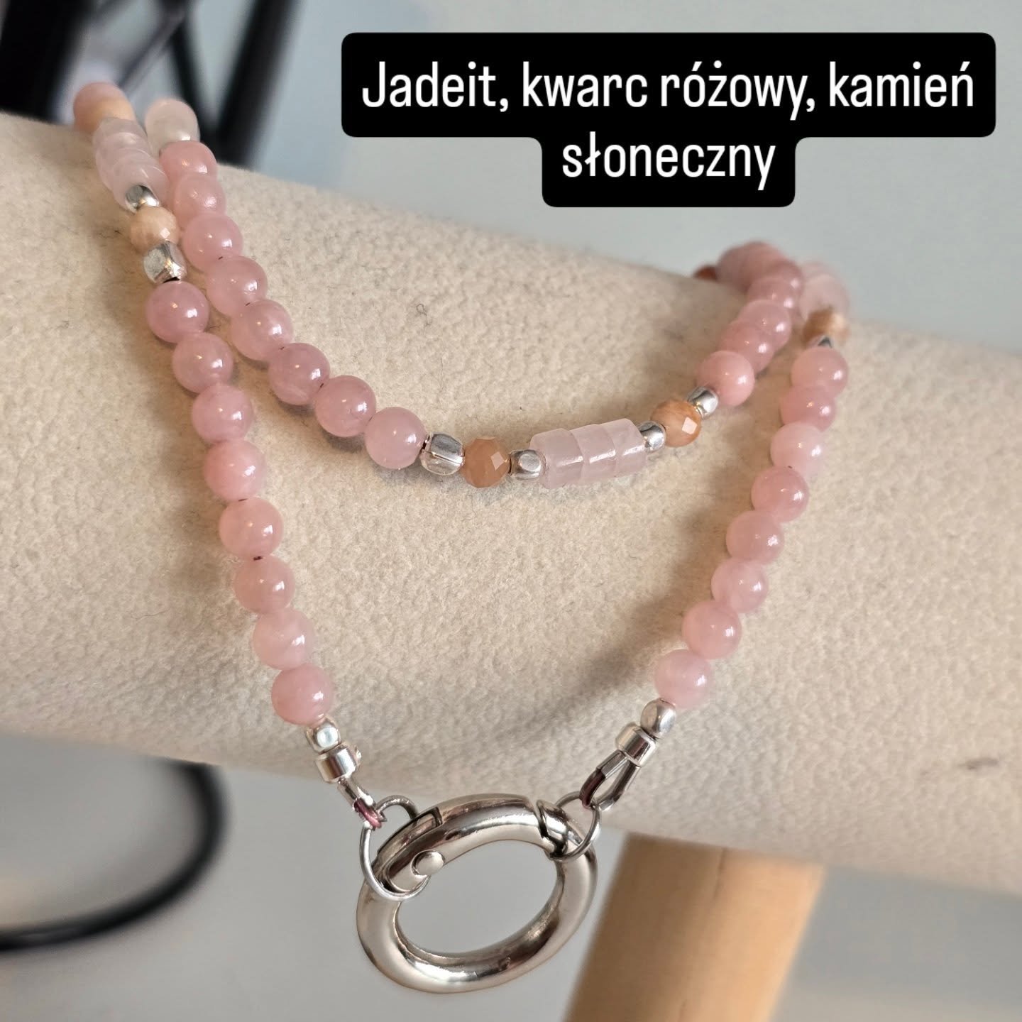 Naszyjnik Rozowy Jadeit